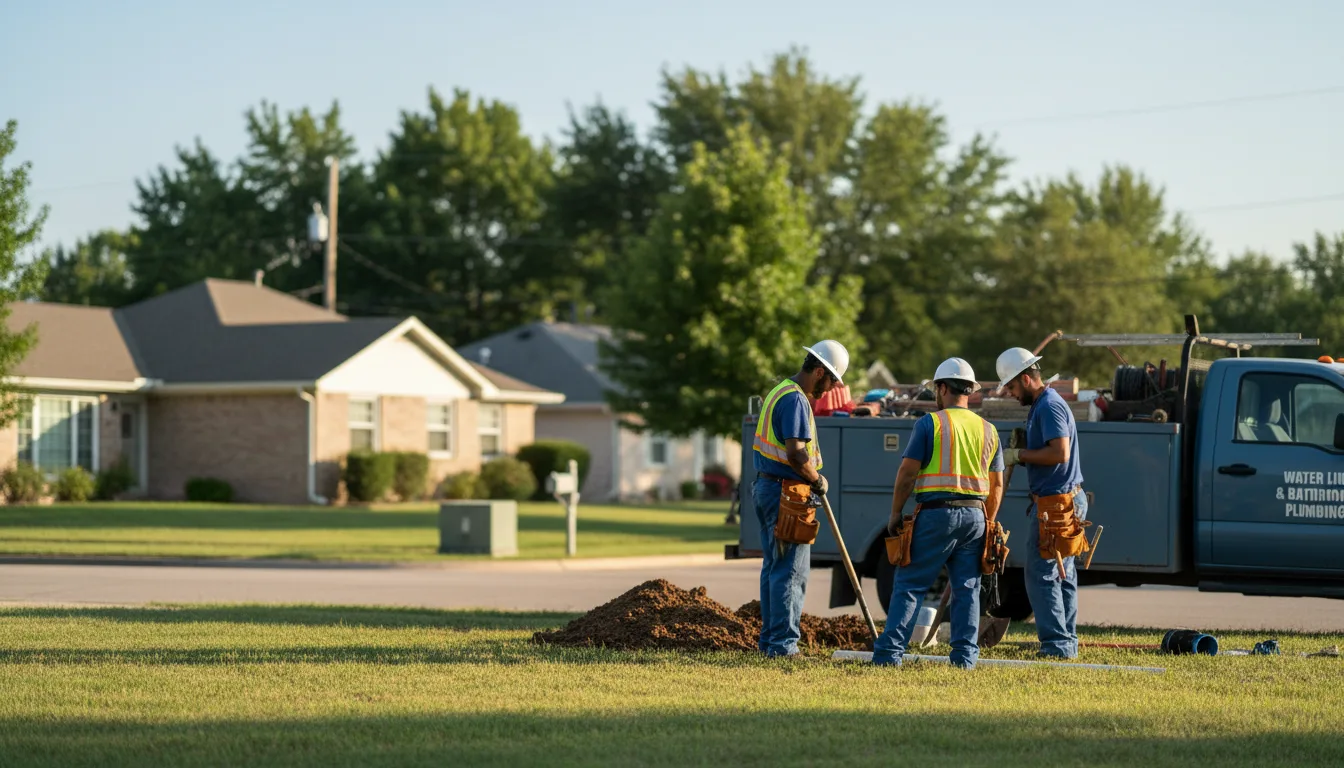 Residential water line and bathroom plumbing service in Kendall, KS